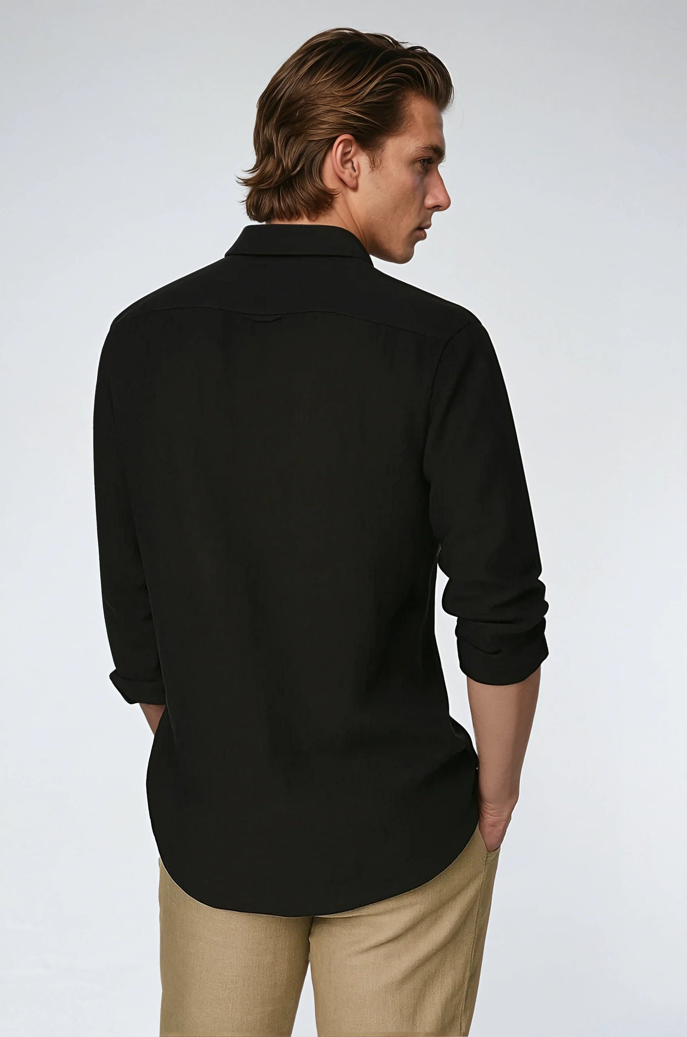 Essential Linned Skjorte - Sort