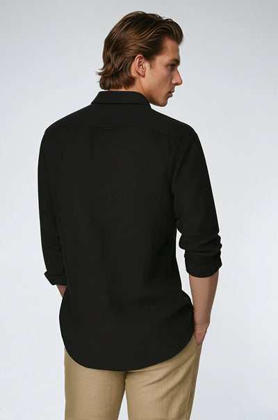 Essential Linned Skjorte - Sort