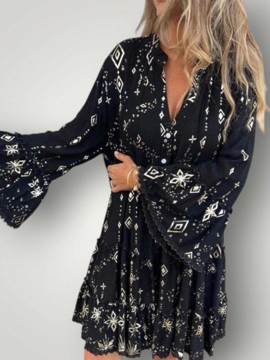 ISLA | GEOMETRISK MIDI-KJOLLE