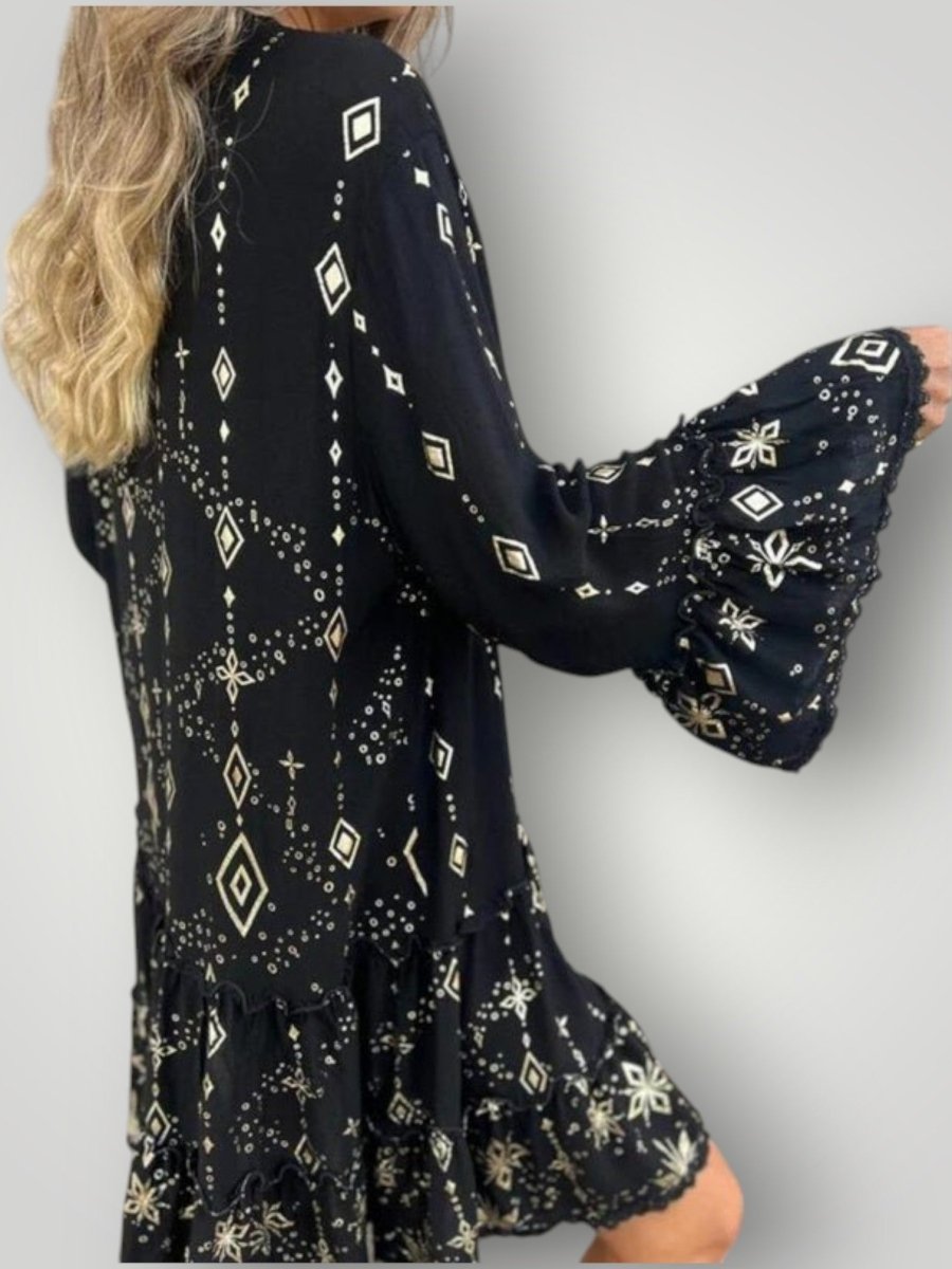 ISLA | GEOMETRISK MIDI-KJOLLE