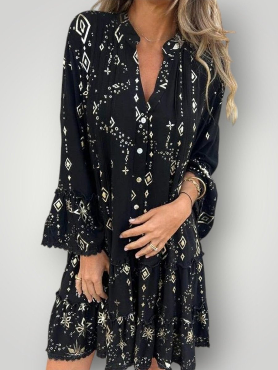 ISLA | GEOMETRISK MIDI-KJOLLE