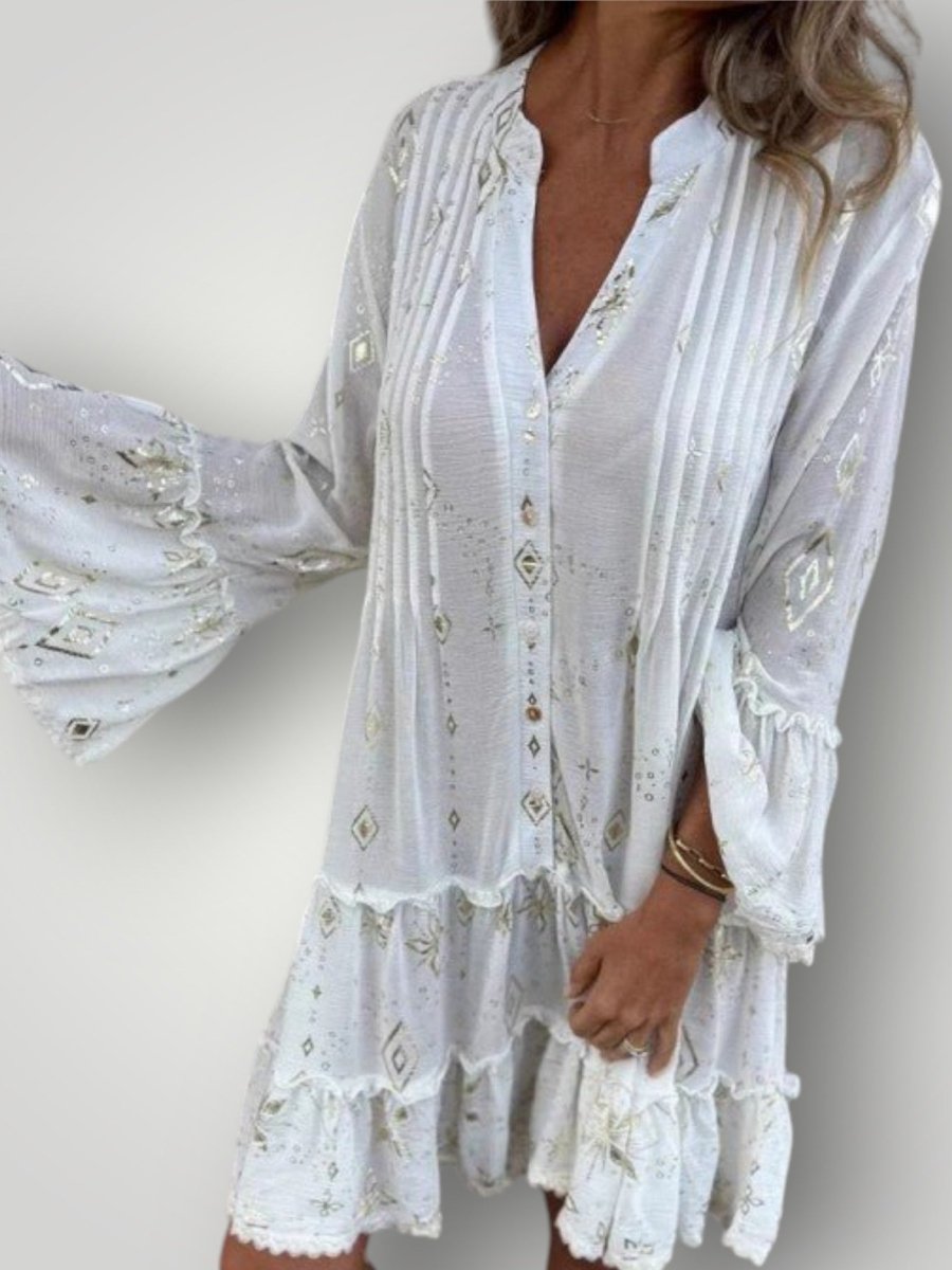 ISLA | GEOMETRISK MIDI-KJOLLE