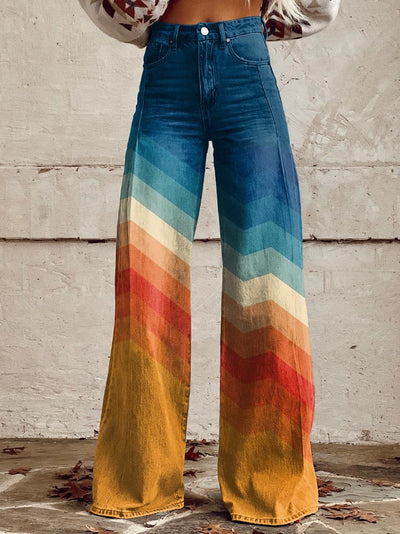 Julie | Sunset Chevron Bred-Pantalon