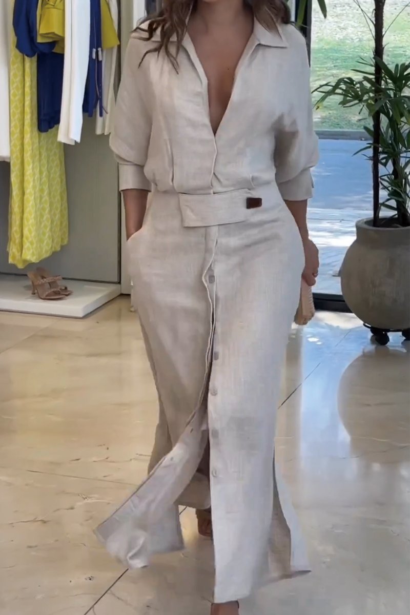 Lene | Maxikjole med V-hals