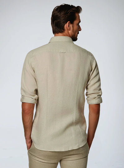 Essentielt Linned Skjorte - Khaki