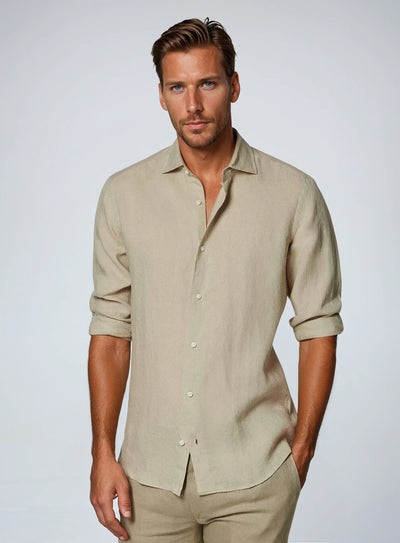 Essentielt Linned Skjorte - Khaki