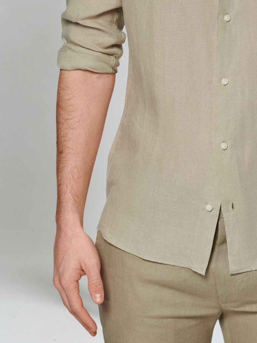 Essentiel Linned Skjorte - Khaki