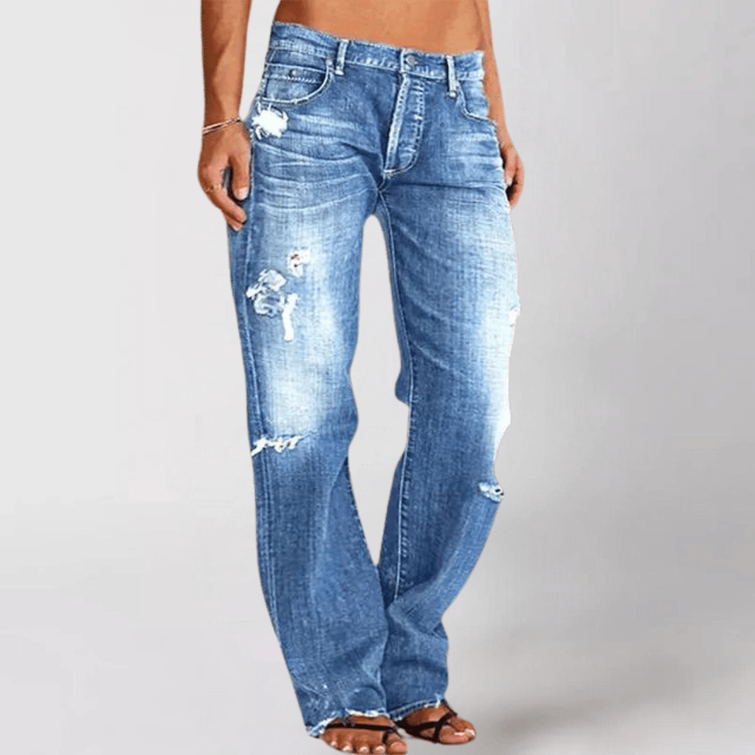 Eveline™ - Afslappet Pasform Vide Jeans