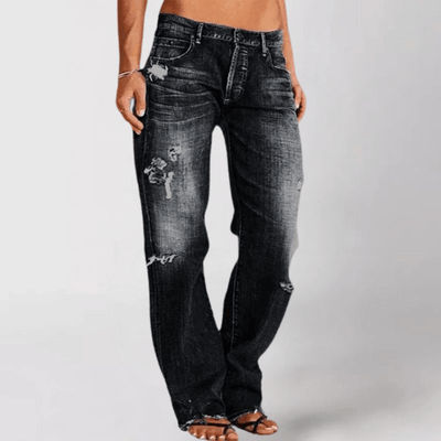 Eveline™ - Afslappet Pasform Vide Jeans