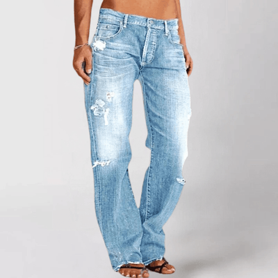 Eveline™ - Afslappet Pasform Vide Jeans