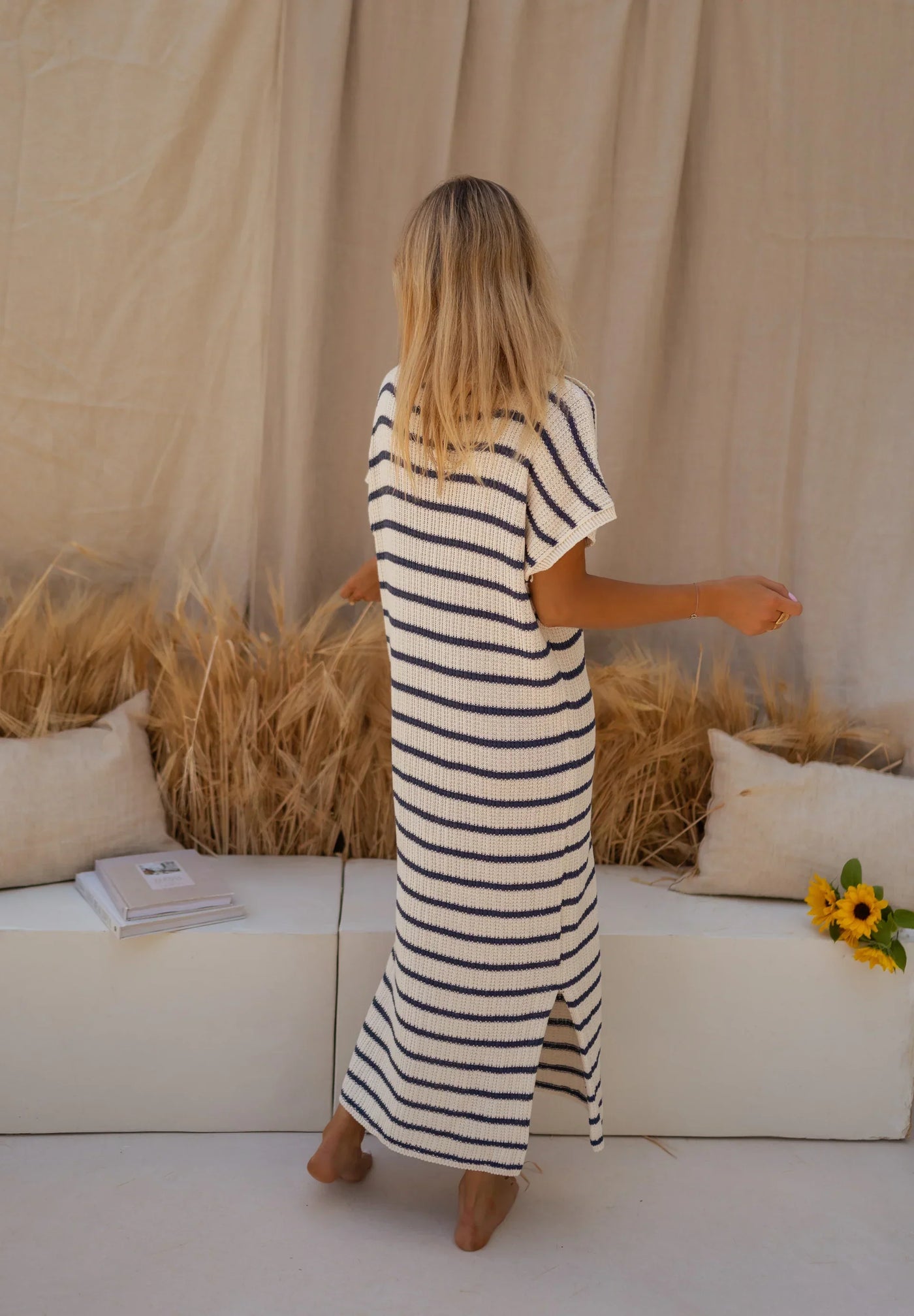 Sophia | Stribet strikket kjole