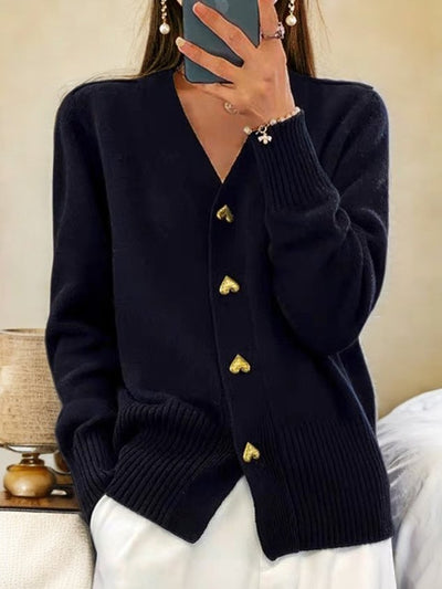Line | Cardigan med hjerteformede knapper