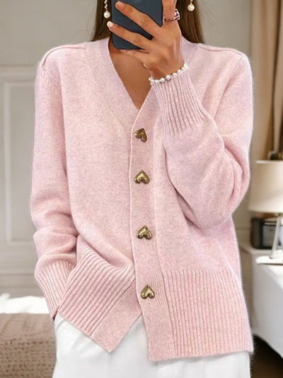 Line | Cardigan med hjerteformede knapper