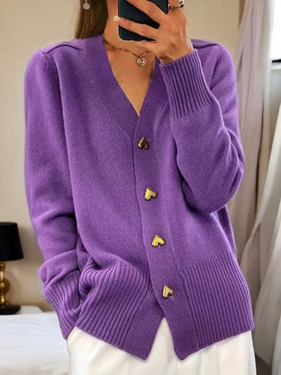 Line | Cardigan med hjerteformede knapper