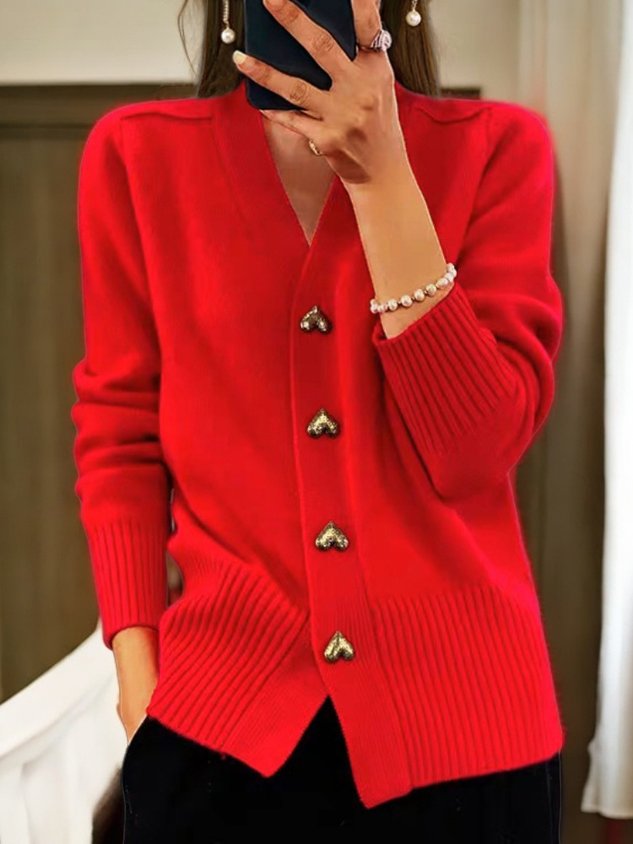 Line | Cardigan med hjerteformede knapper