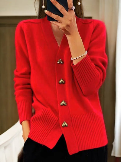 Line | Cardigan med hjerteformede knapper