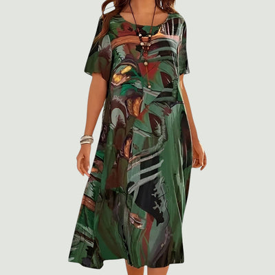 Solveig™ – Let og elegant sommerkjole i midi-længde